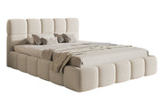 Gepolstertes Bett 200x200 cm Cloudy hellbeige Bouclé