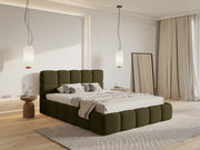 Lit tapissé 140x200 cm Cloudy bouclé olive