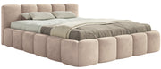 Gepolstertes Bett 120x200 cm Cloudy Low, beige, Velours, wasserabweisend und pflegeleicht