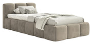 Polsterbett 90x200 cm Cloudy Low, grau-beige, Velours, wasserabweisend und leicht zu reinigen