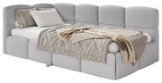 Lit pour adolescent 90x200 cm Cloudy tiroir gauche avec matelas en chenille gris clair