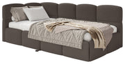 Lit junior 90x200 cm Cloudy tiroir gauche avec matelas, velours marron