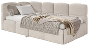 Lit pour adolescent 90x200 cm Cloudy tiroir gauche avec matelas, chenille crème