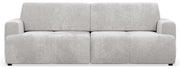 Canapé convertible 3 places Cobbly avec coffre de rangement, tissu chenille gris