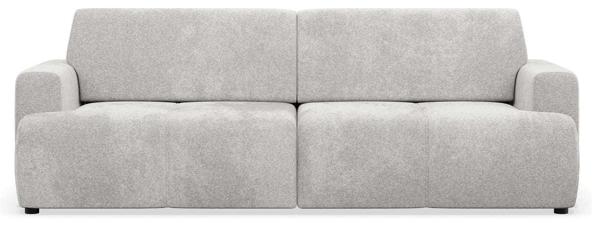 Canapé convertible 3 places Cobbly avec coffre de rangement, tissu chenille gris