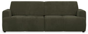 Canapé convertible 3 places Cobbly avec rangement en chenille olive