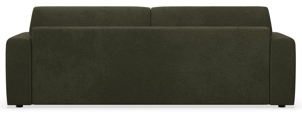 Canapé convertible 3 places Cobbly avec rangement en chenille olive