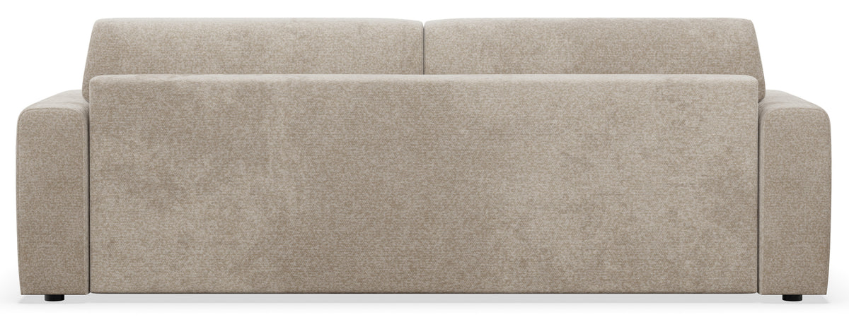 Canapé convertible 3 places Cobbly avec coffre beige en chenille