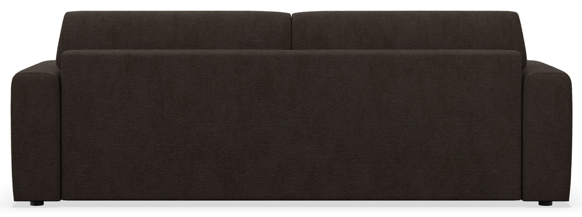 Canapé convertible 3 places Cobbly avec rangement, tissu chenille marron