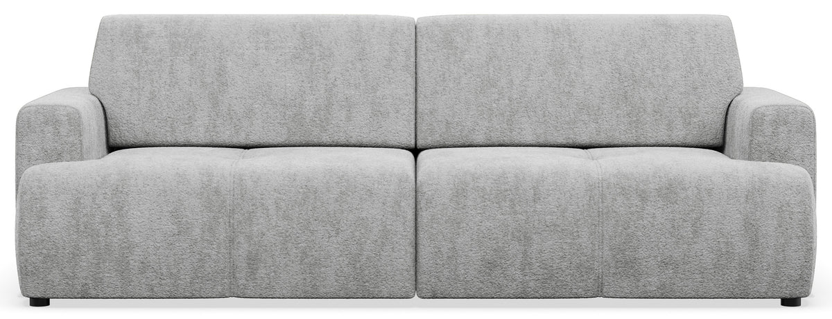 Canapé convertible 3 places Cobbly avec coffre de rangement, tissu chenille gris