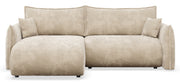Ecksofa mit Schlaffunktion Cushi, L-förmig, linksseitig, mit Stauraum, beige Chenille