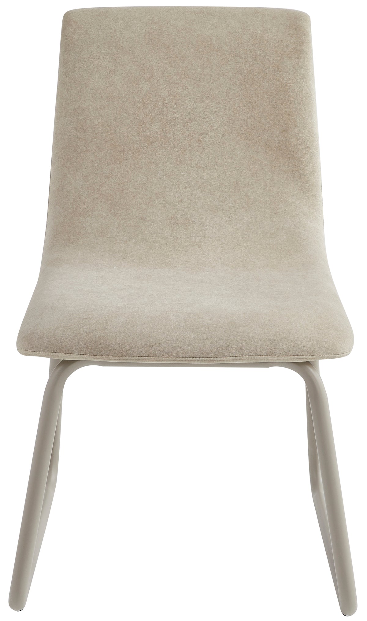 Chaise rembourrée Reestify en velours beige avec tissu facile à nettoyer