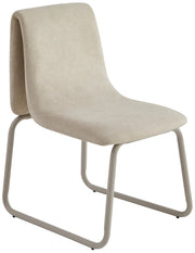 Chaise rembourrée Reestify en velours beige avec tissu facile à nettoyer