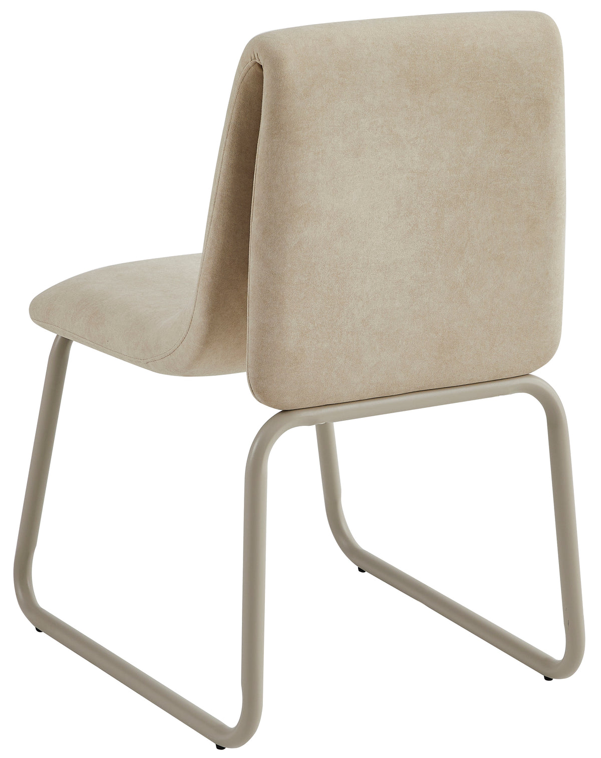 Chaise rembourrée Reestify en velours beige avec tissu facile à nettoyer