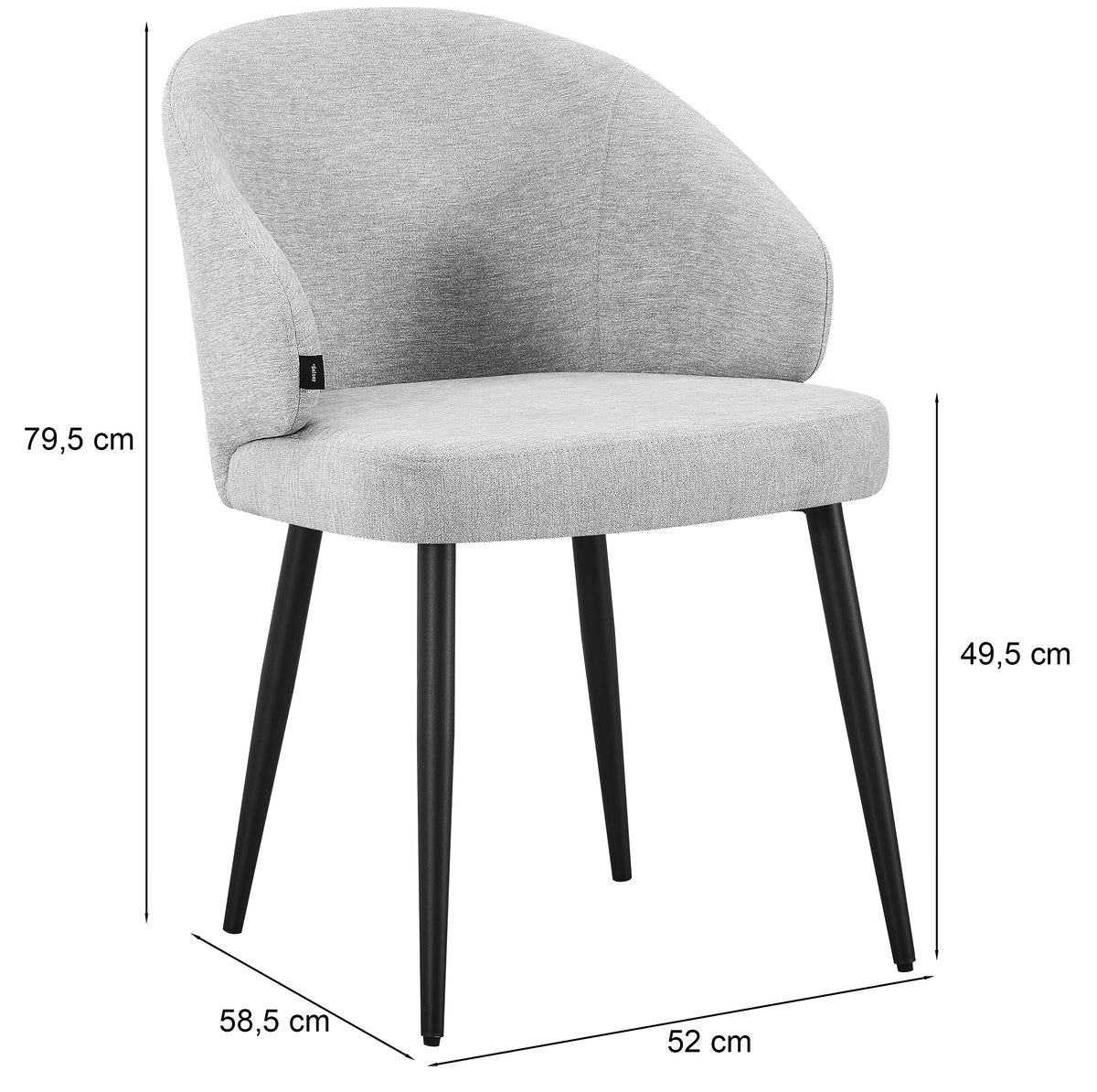 Chaise tapissée Atiblle en tissage graphite