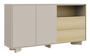 Zweiturige Kommode Distria mit Schubladen, 156 cm, Kaschmir/Vicenza-Eiche