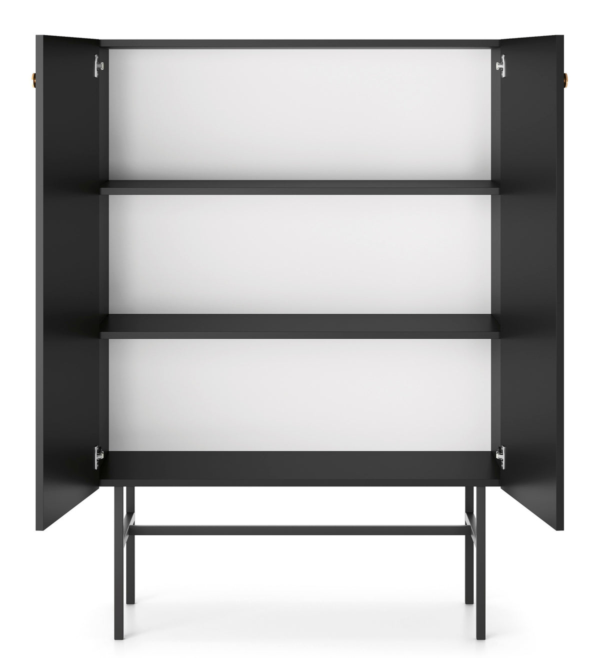 Commode haute Divenos 2 portes 93 cm Noir