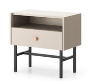 Table de chevet Divenos avec tiroir 54 cm Gris beige