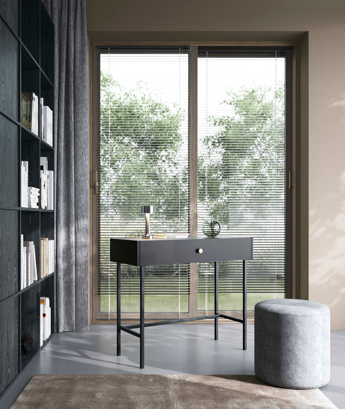 Coiffeuse Divenos avec tiroir 93 cm Noire