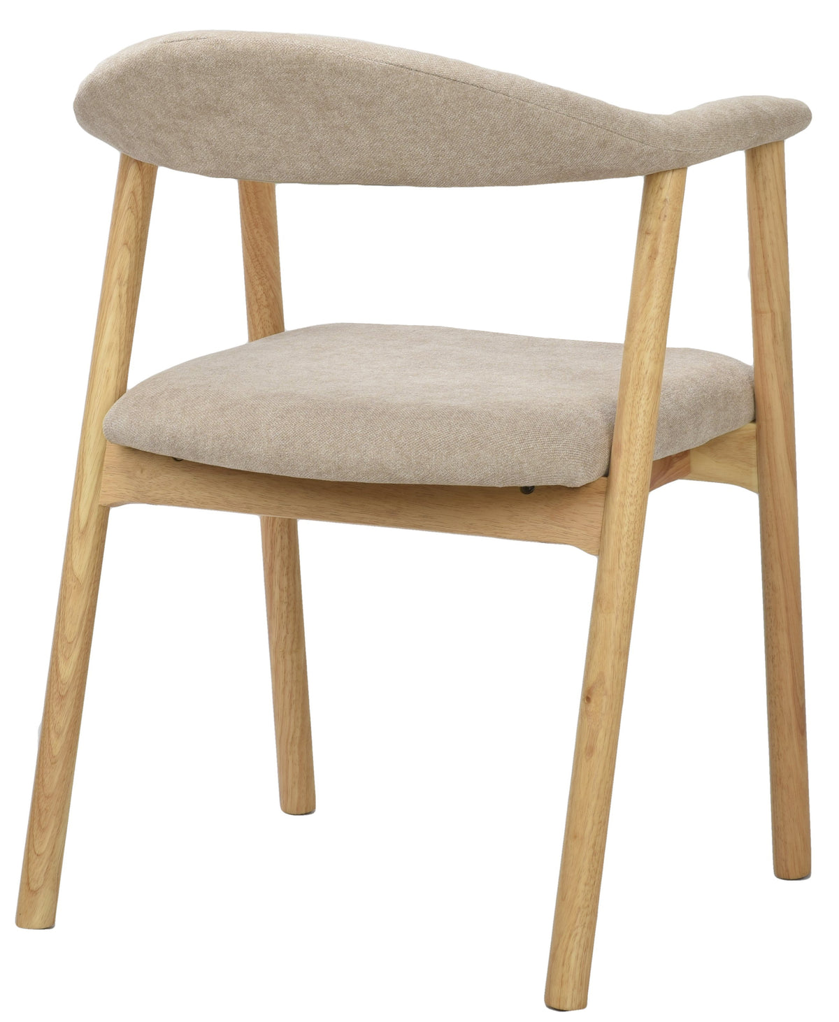 Chaise en bois pour salle à manger Depenne en tissu facile d’entretien, tissage beige/chêne naturel