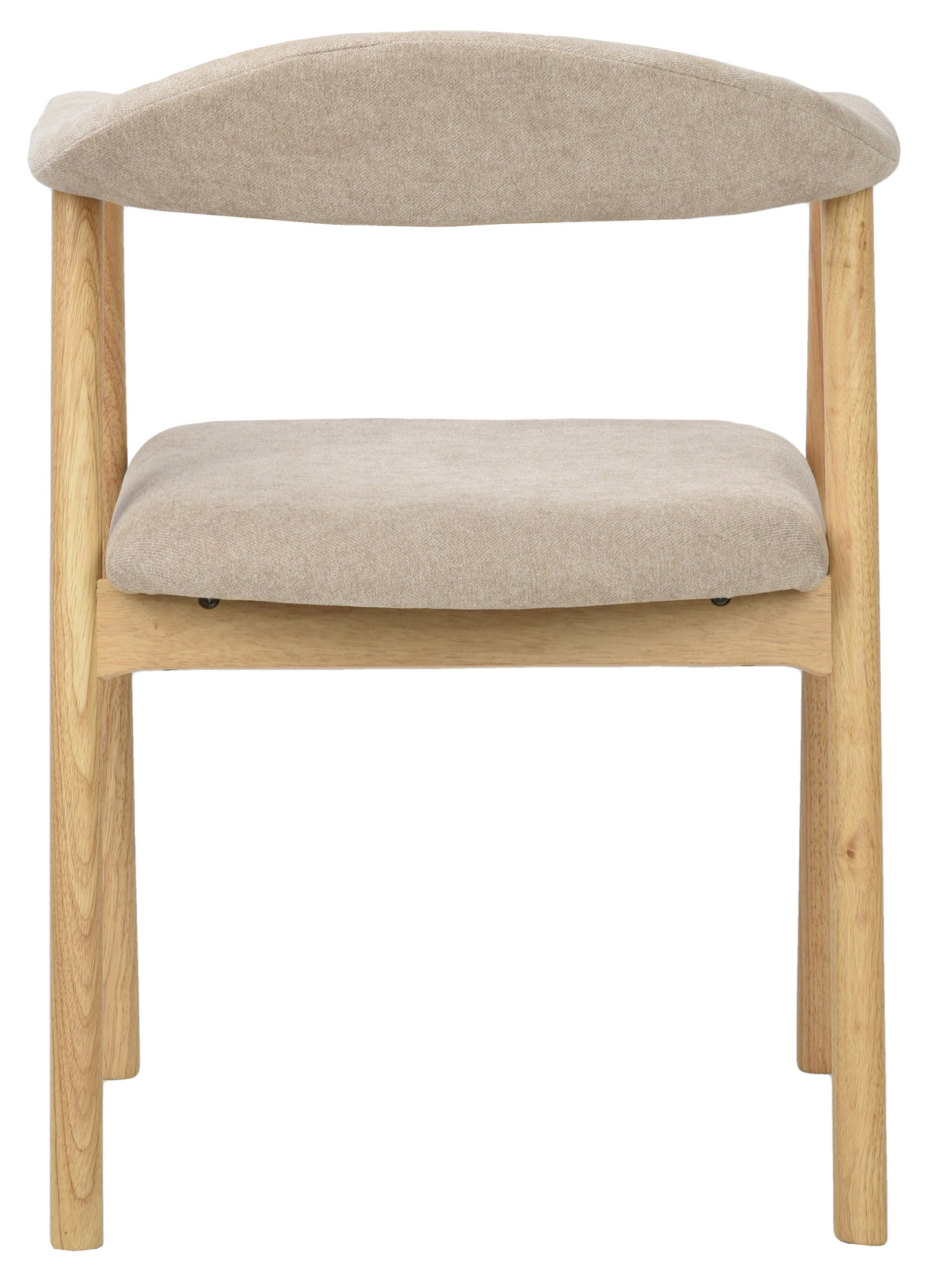 Chaise en bois pour salle à manger Depenne en tissu facile d’entretien, tissage beige/chêne naturel