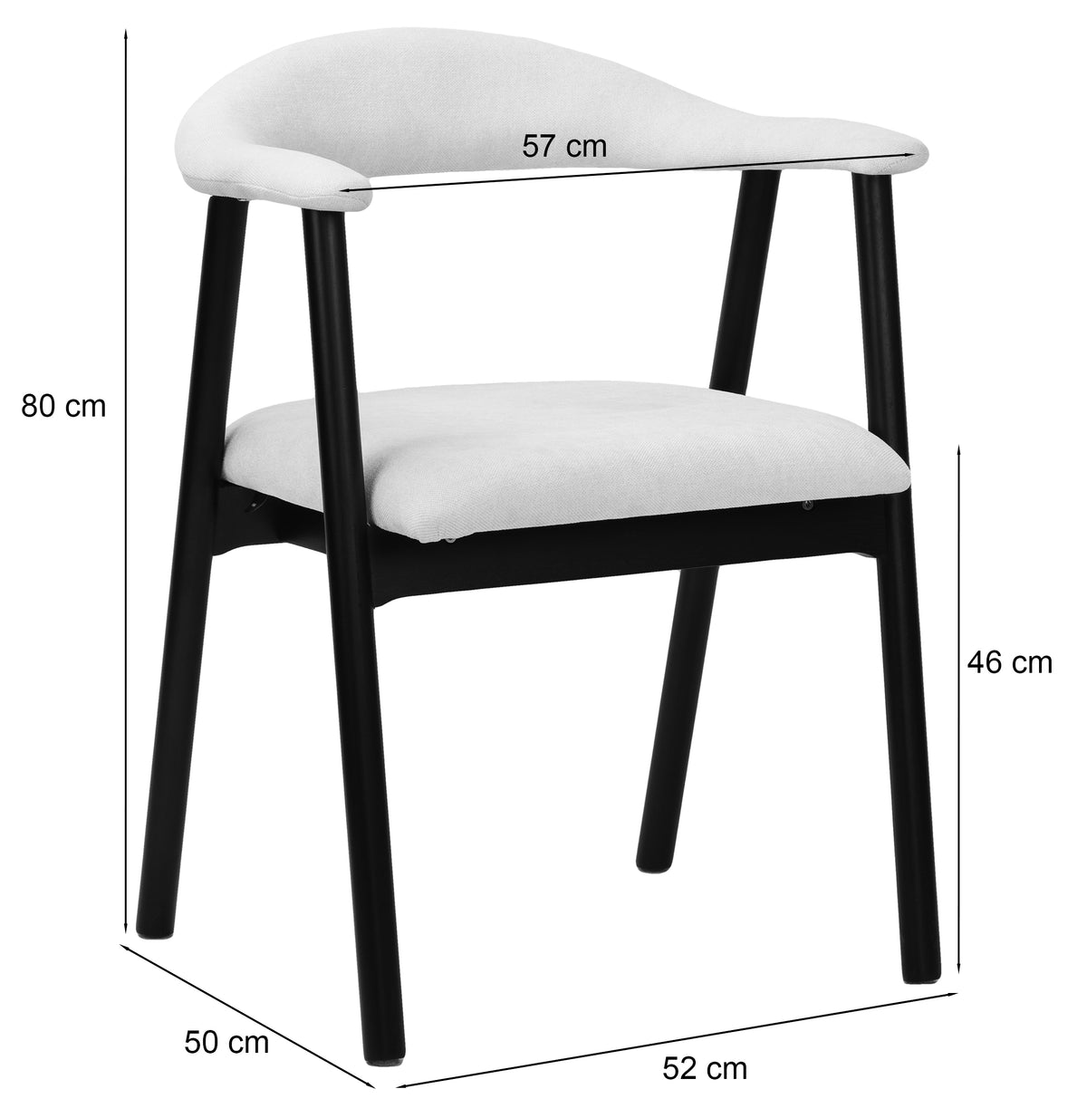 Holzstuhl für das Esszimmer Depenne mit Bouclé-Stoff in Beige/Nussbaum