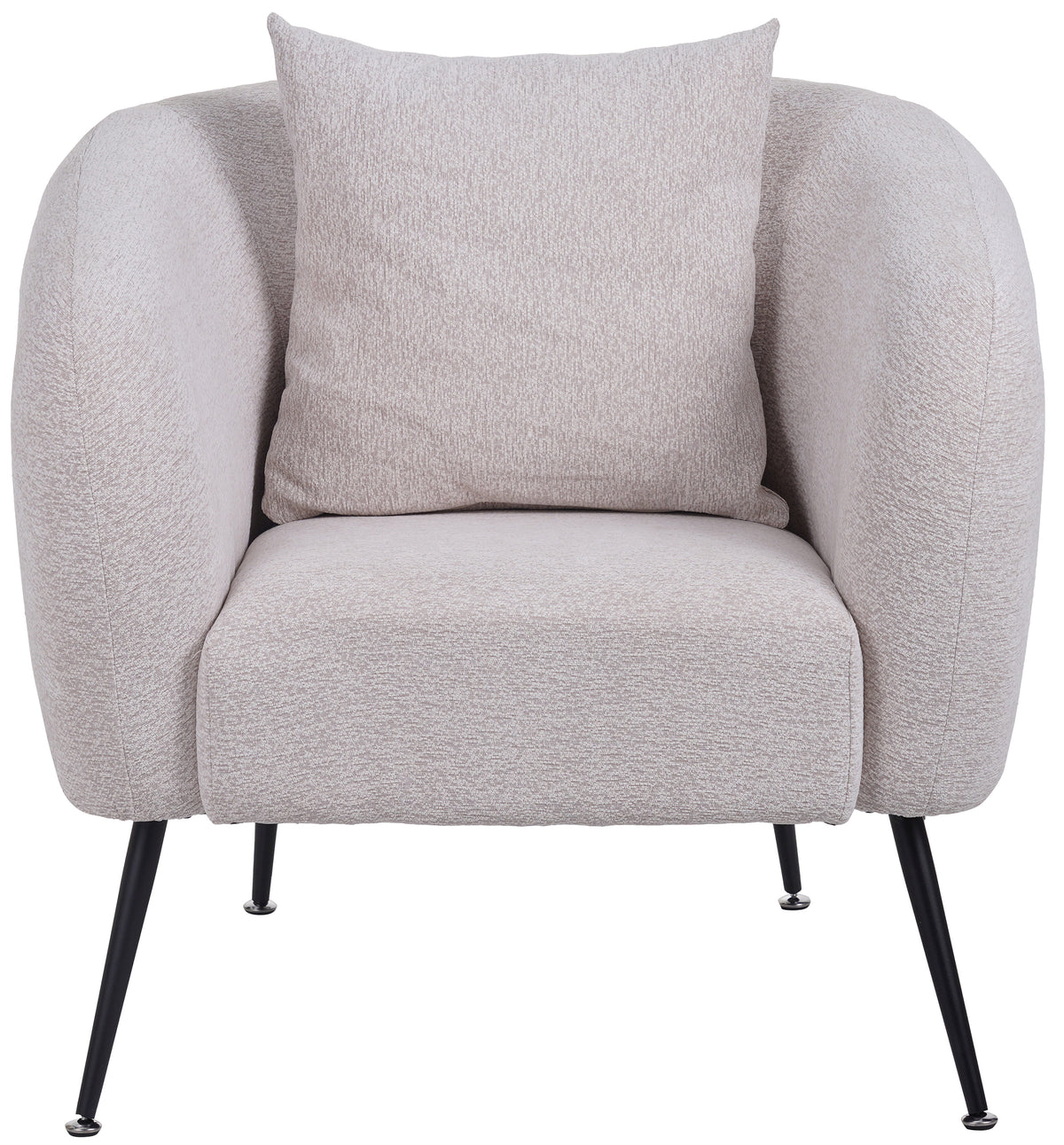 Fauteuil de relaxation Inglede en chenille beige clair sur pieds noirs