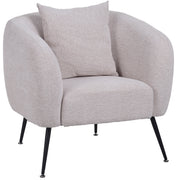 Fauteuil de relaxation Inglede en chenille beige clair sur pieds noirs