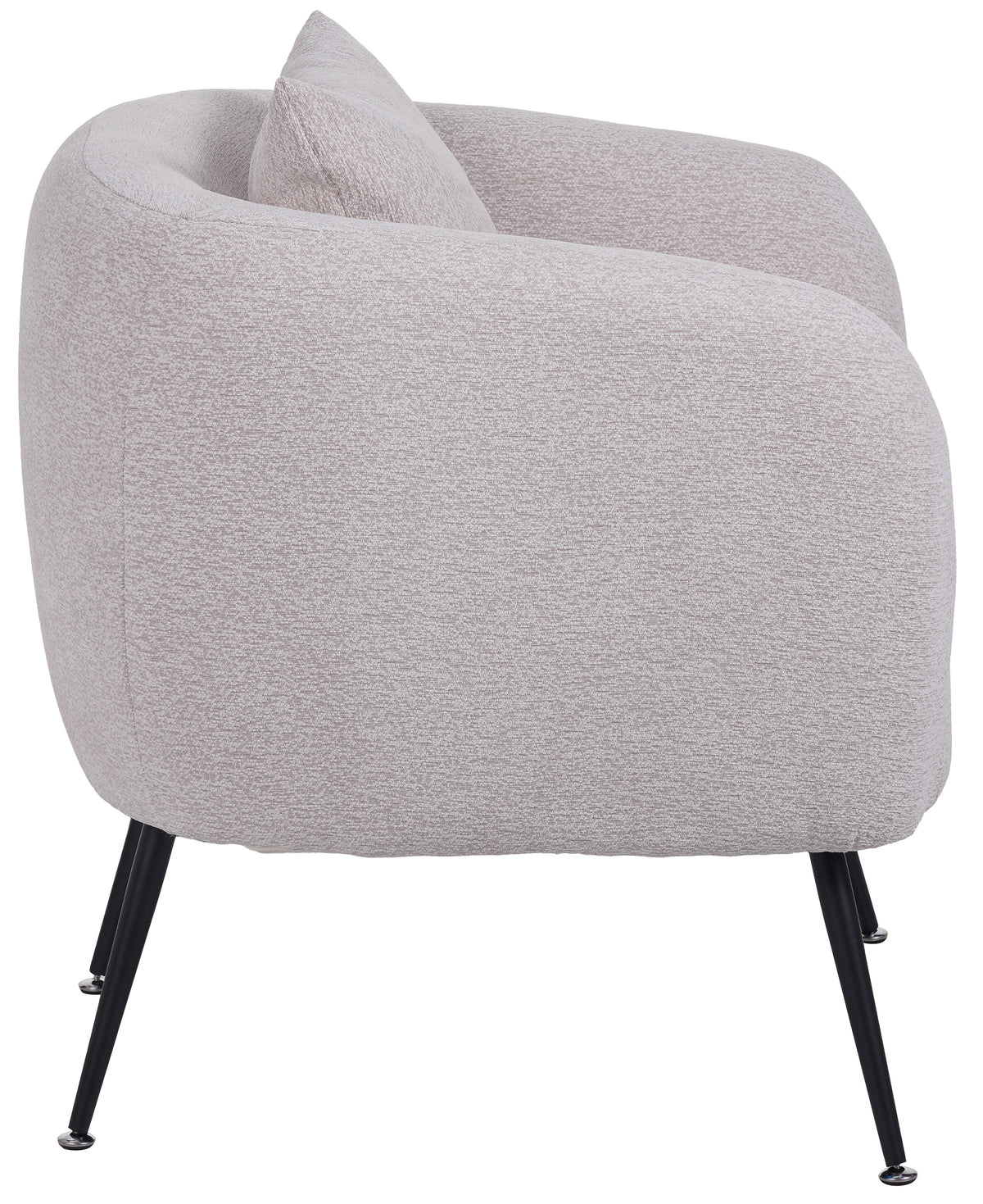 Fauteuil de relaxation Inglede en chenille beige clair sur pieds noirs