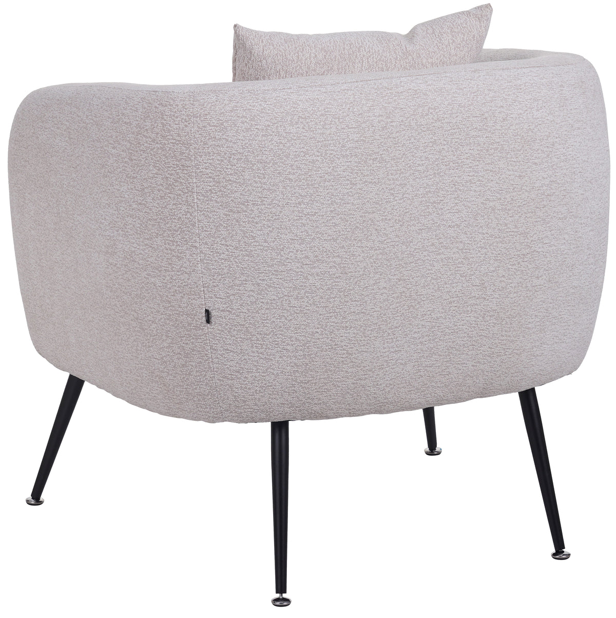 Fauteuil de relaxation Inglede en chenille beige clair sur pieds noirs