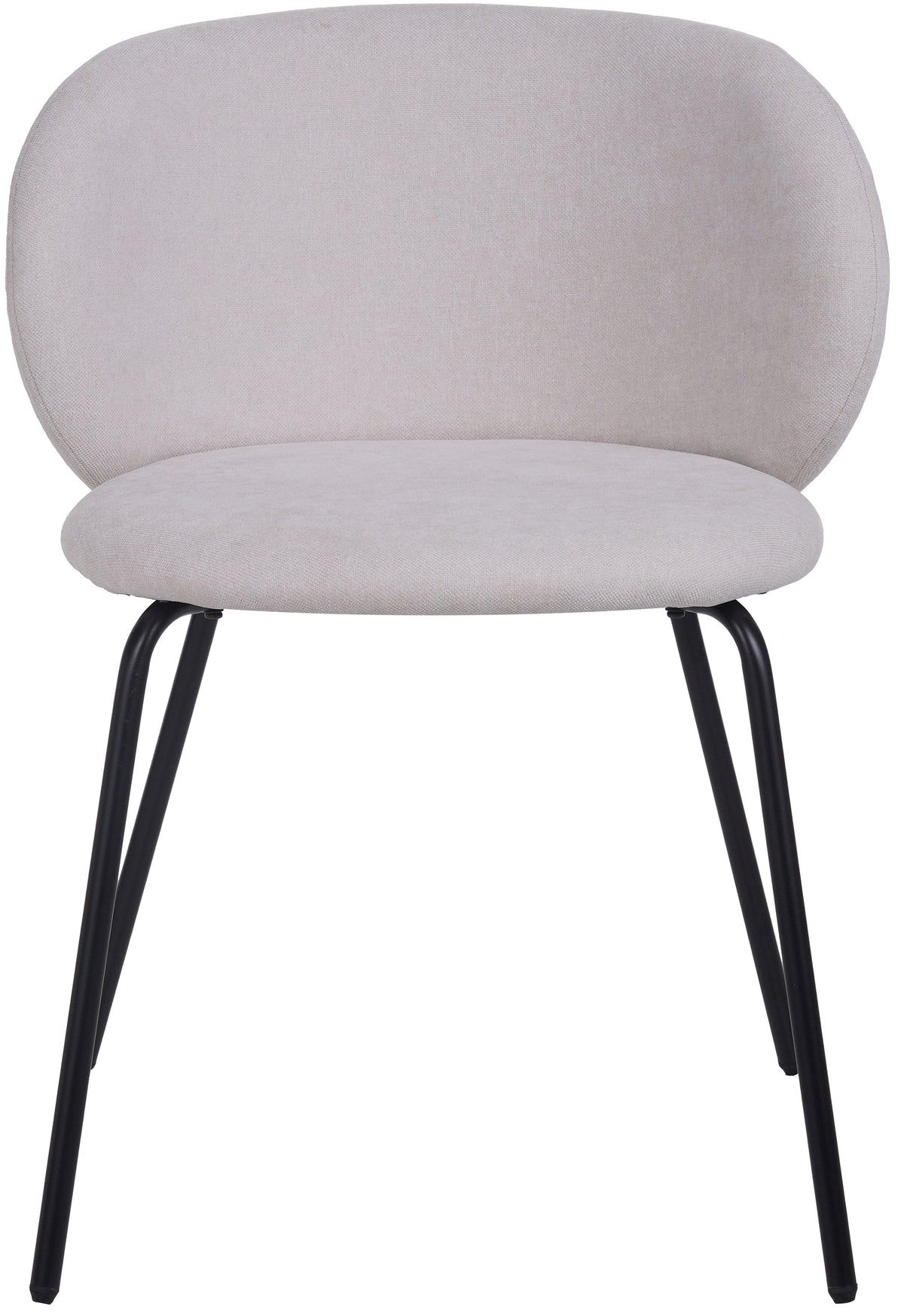 Chaise de salle à manger Berlents en tissu crème tressé sur pieds noirs