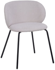 Chaise de salle à manger Berlents en tissu crème tressé sur pieds noirs