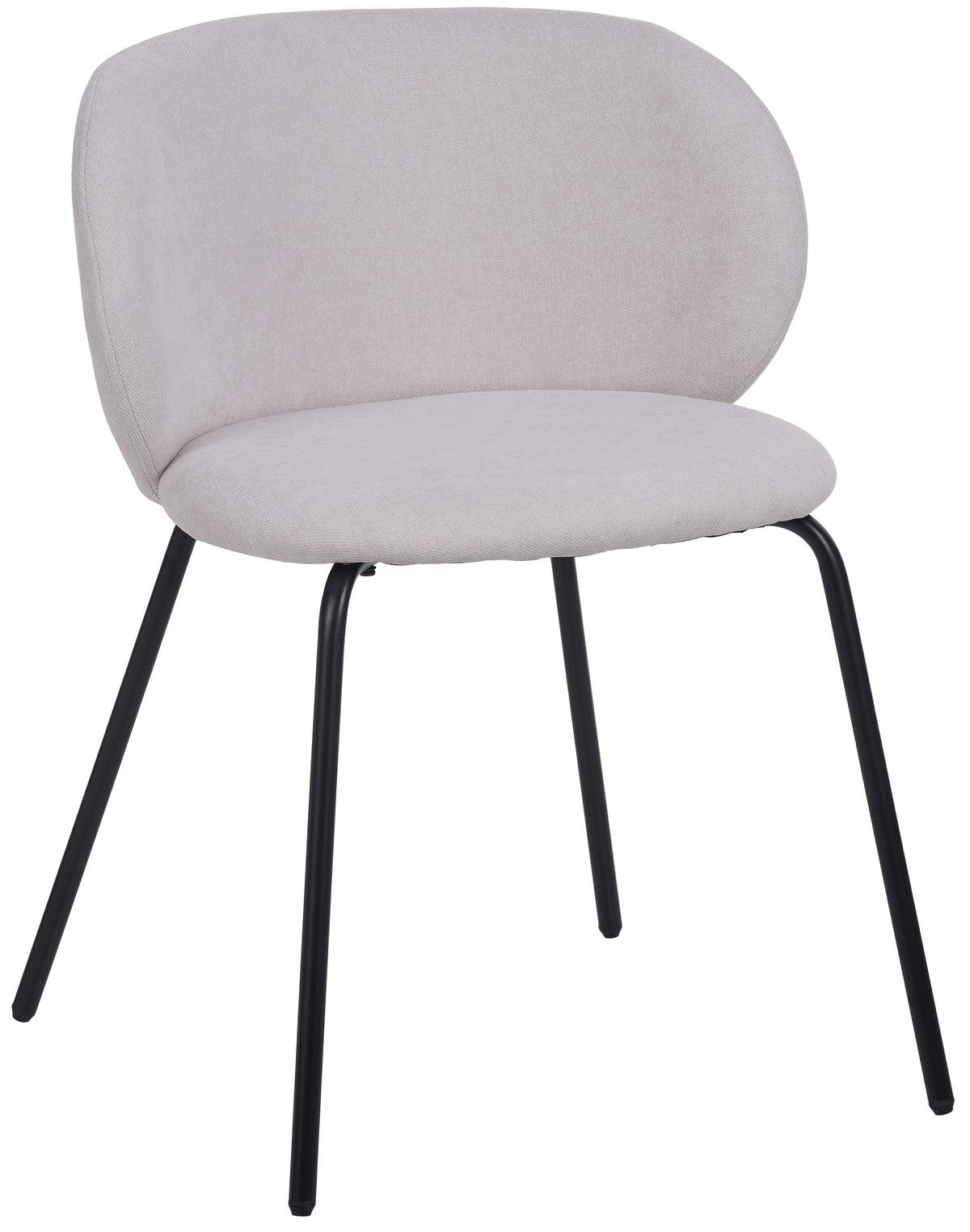 Chaise de salle à manger Berlents en tissu crème tressé sur pieds noirs