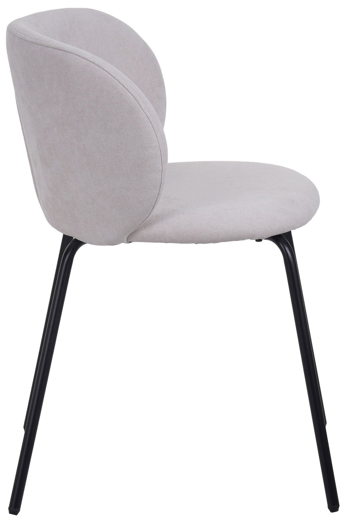 Chaise de salle à manger Berlents en tissu crème tressé sur pieds noirs