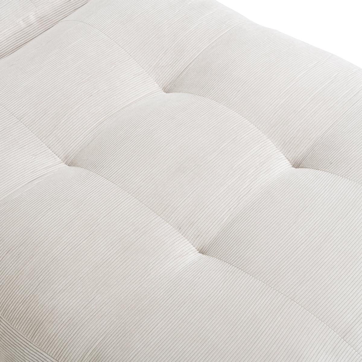 Fauteuil convertible Milessive en velours côtelé sable