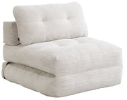 Fauteuil convertible Milessive en velours côtelé sable