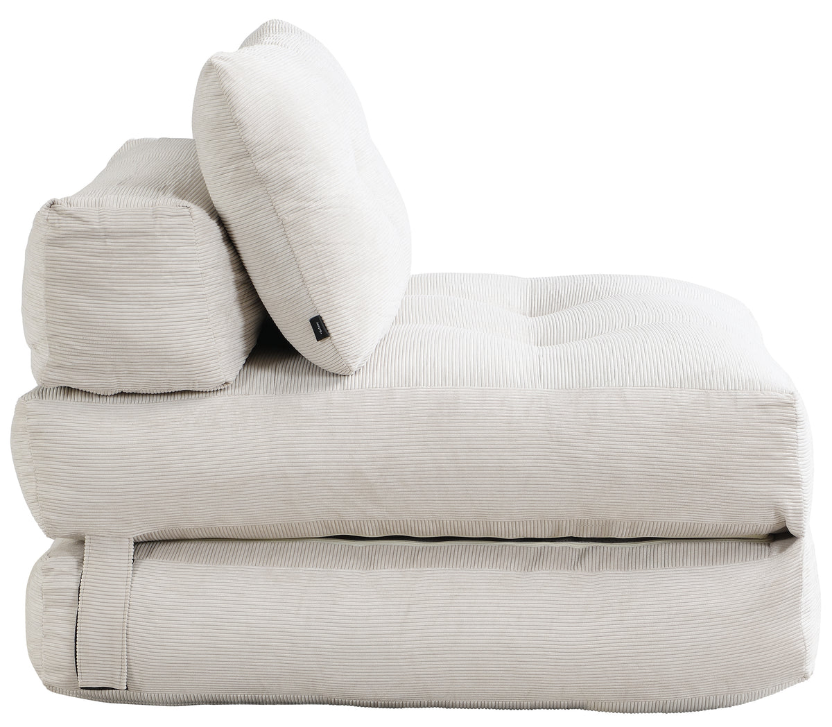 Fauteuil convertible Milessive en velours côtelé sable