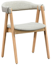 Chaise en bois pour salle à manger Inneles chêne naturel/beige