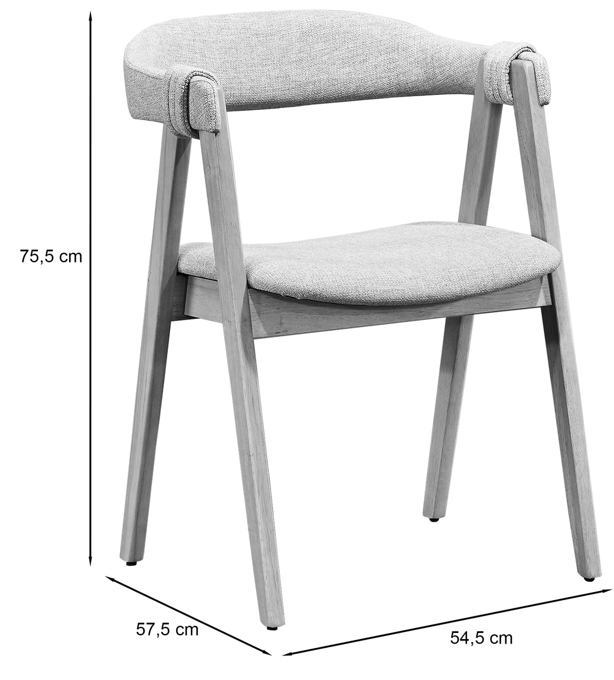 Chaise en bois pour salle à manger Inneles chêne naturel/beige