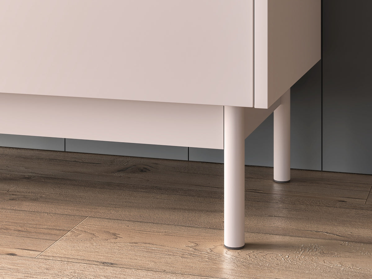 Zweiturige Kommode Dunea mit zwei Schubladen, 104 cm, Kaschmir/Eiche