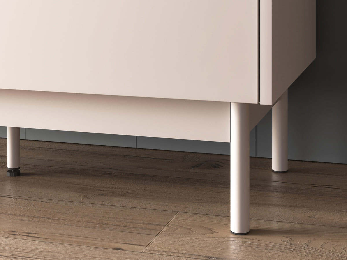 Commode haute quatre portes Dunea 92 cm cachemire/chêne