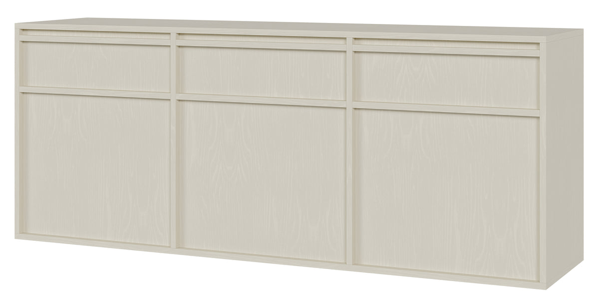 Hängende dreitürige Kommode Evo mit Schubladen, 154 cm, Sandbeige