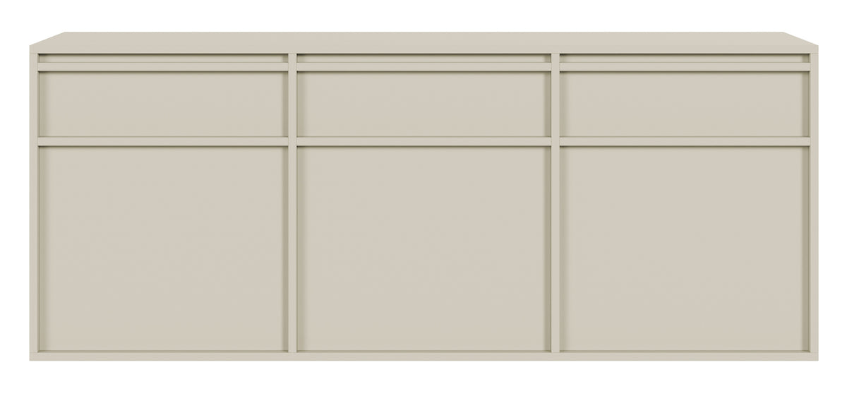 Commode suspendue trois portes Evo avec tiroirs 154 cm cachemire