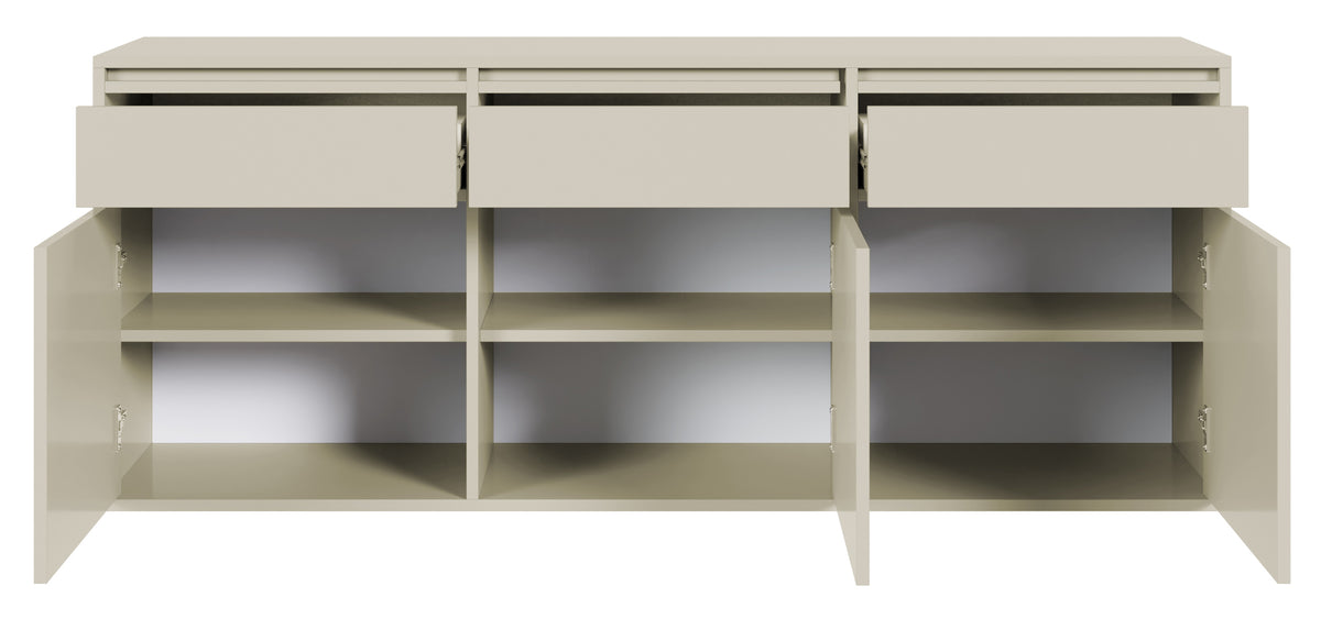 Commode suspendue trois portes Evo avec tiroirs 154 cm cachemire