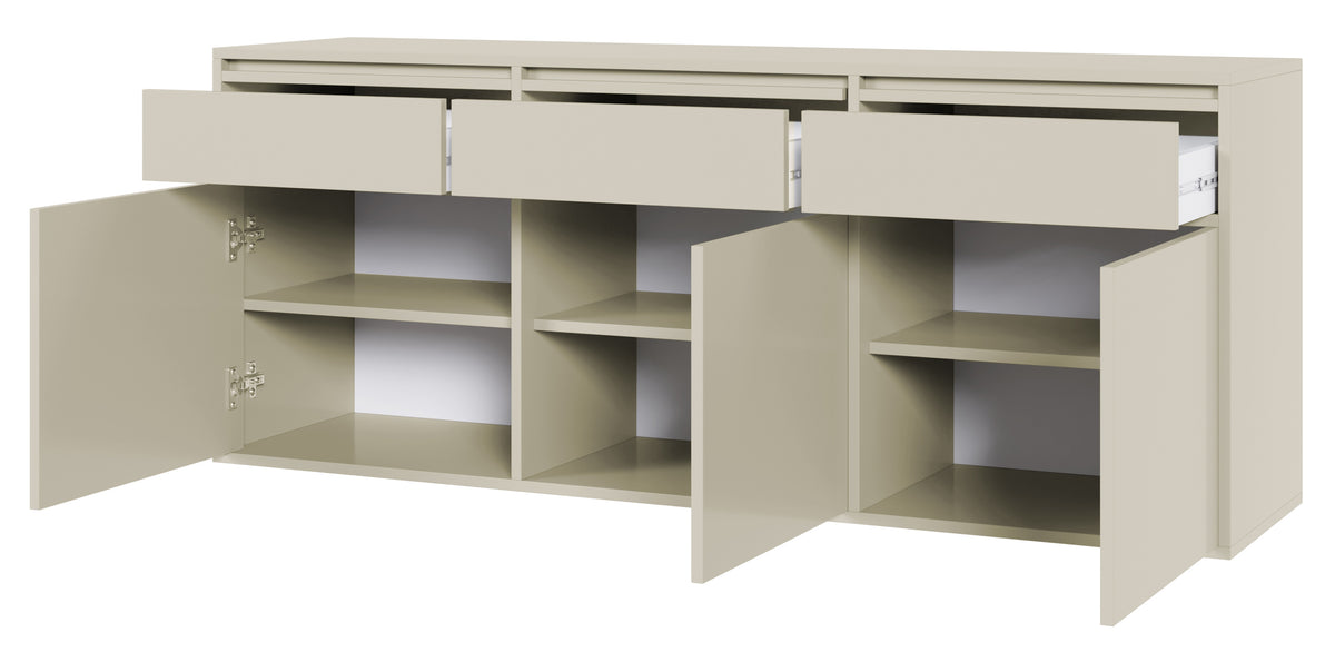Commode suspendue trois portes Evo avec tiroirs 154 cm cachemire