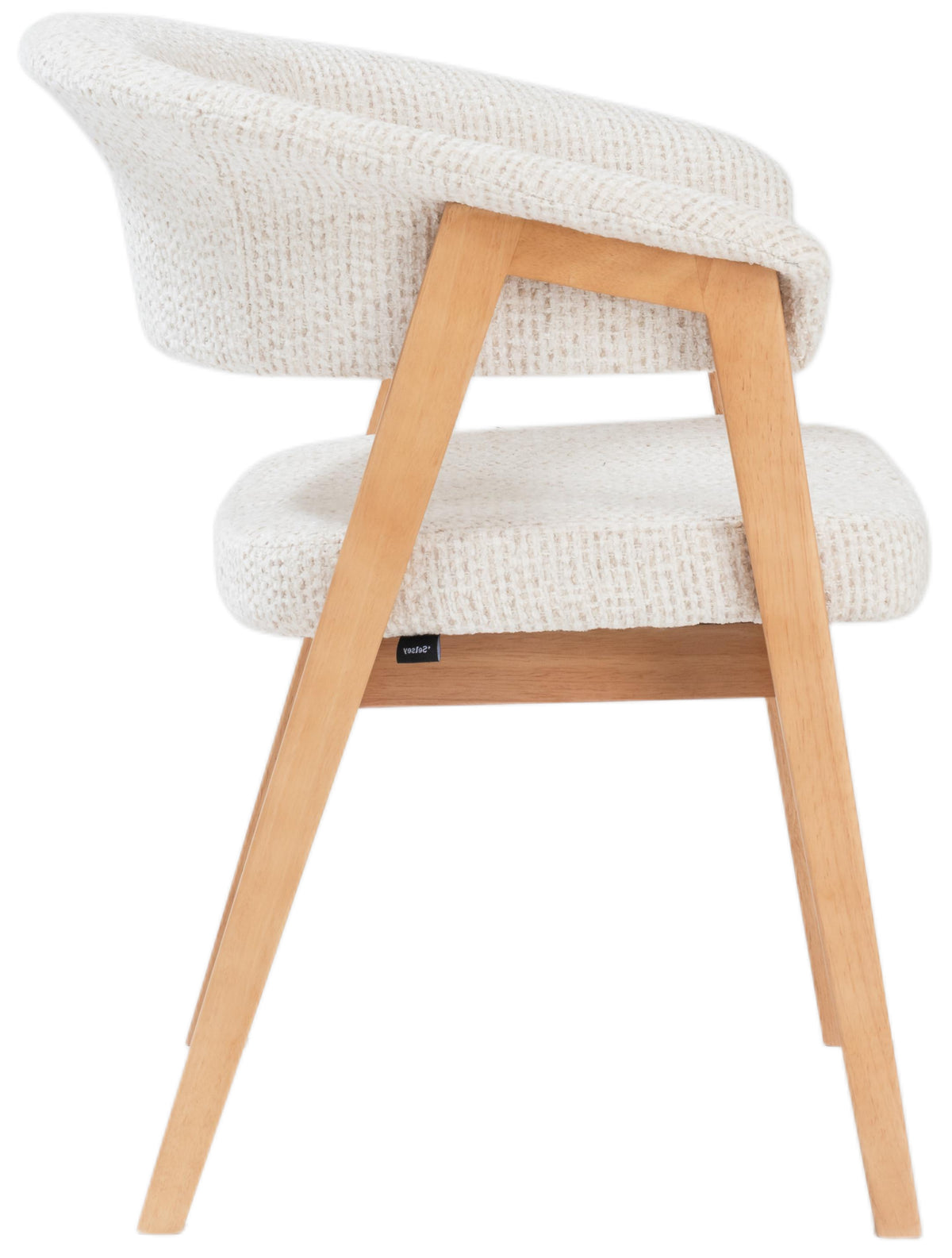 Holzstuhl für das Esszimmer Nux hellbeiger Chenille/Eiche natur