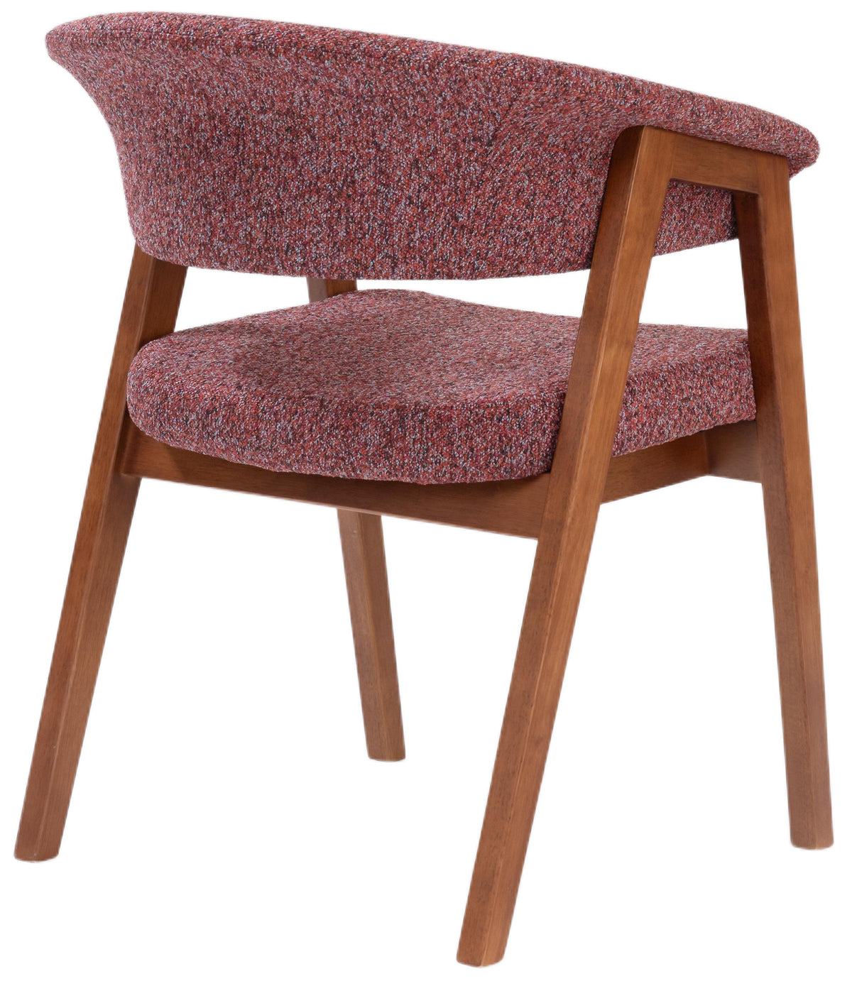 Chaise en bois pour salle à manger Nux bouclé bordeaux/noisette