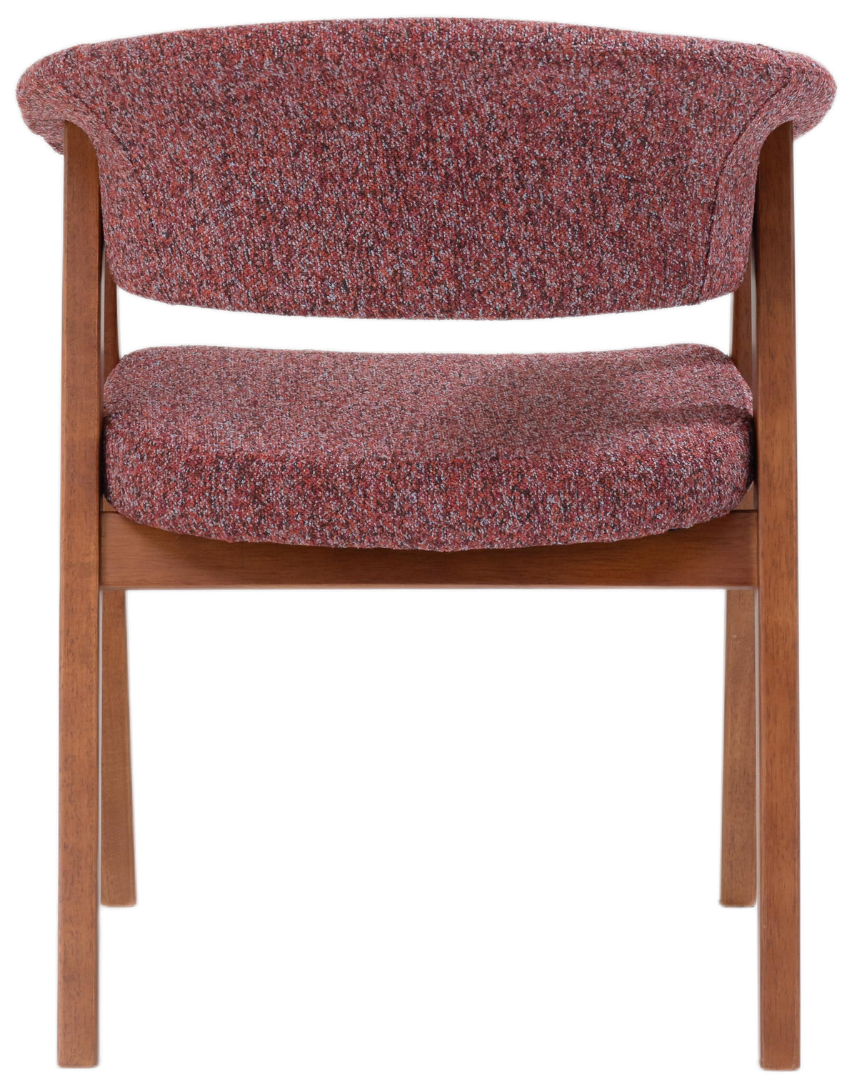 Chaise en bois pour salle à manger Nux bouclé bordeaux/noisette