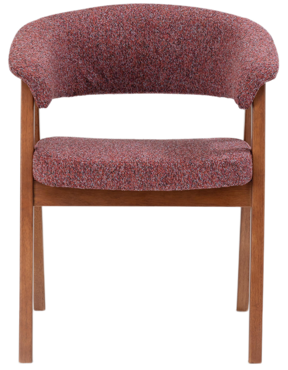 Chaise en bois pour salle à manger Nux bouclé bordeaux/noisette