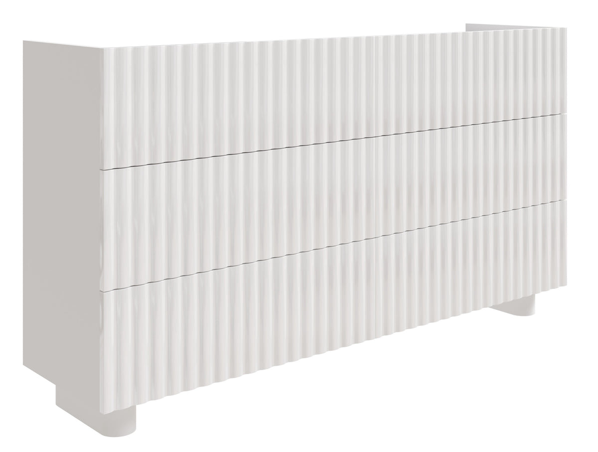 Kommode mit sechs Schubladen Fiorra 147 cm weiß Hochglanz